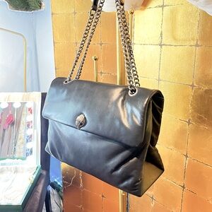 Kurt Geiger Black Leather Crossbody bag “ The KEW” with gold chain strap.